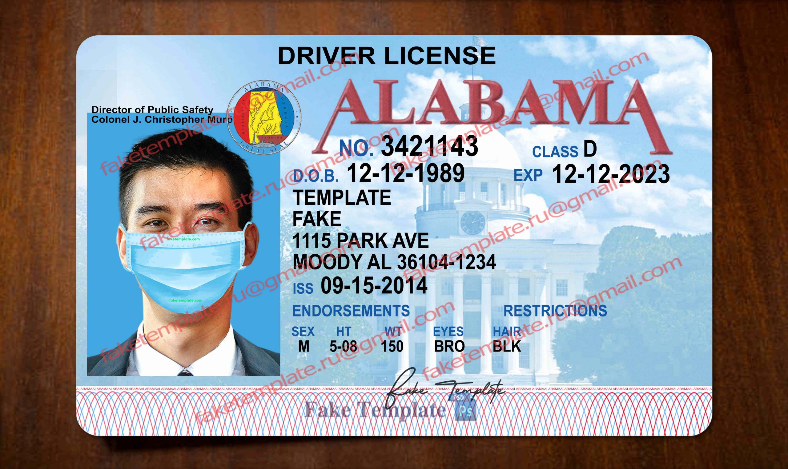 alabama drivers license template