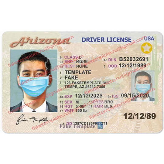 az drivers license template