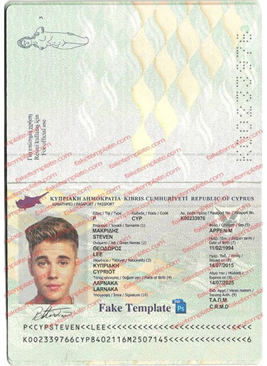 cyprus passport template