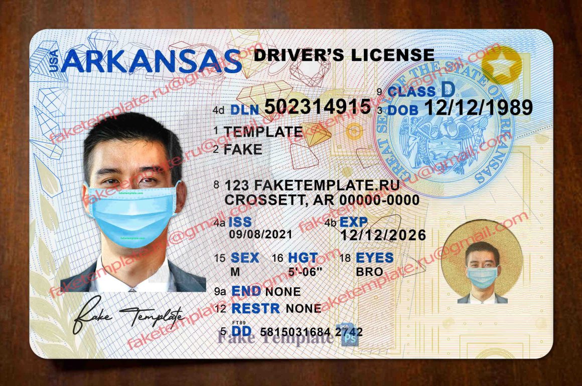 arkansas drivers license template