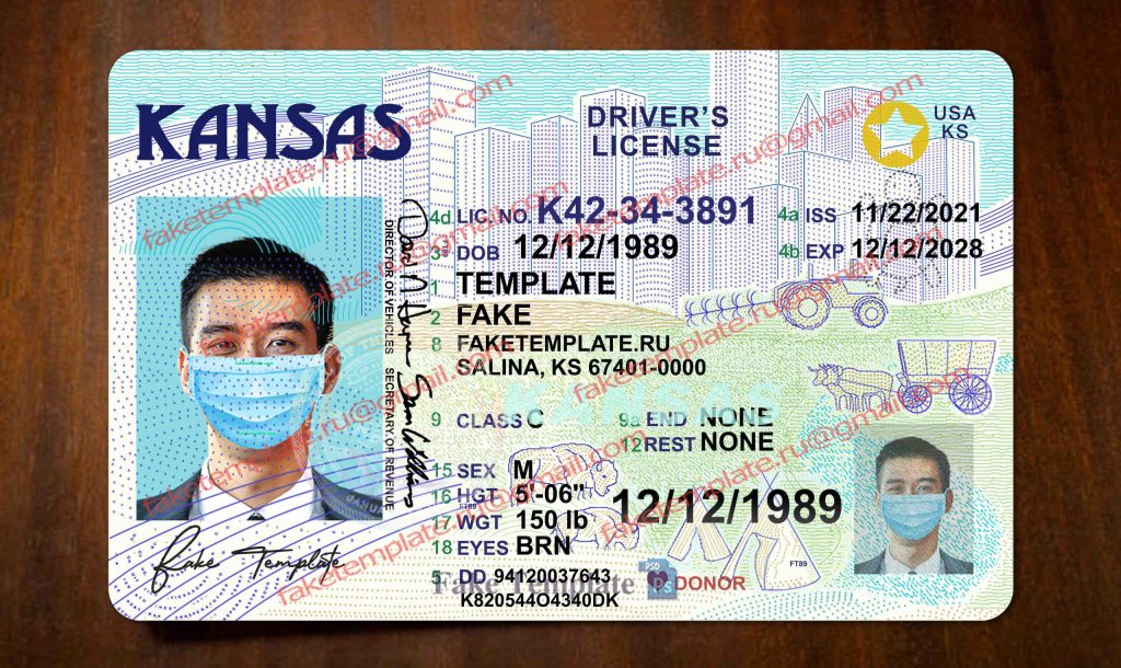 kansas drivers license template