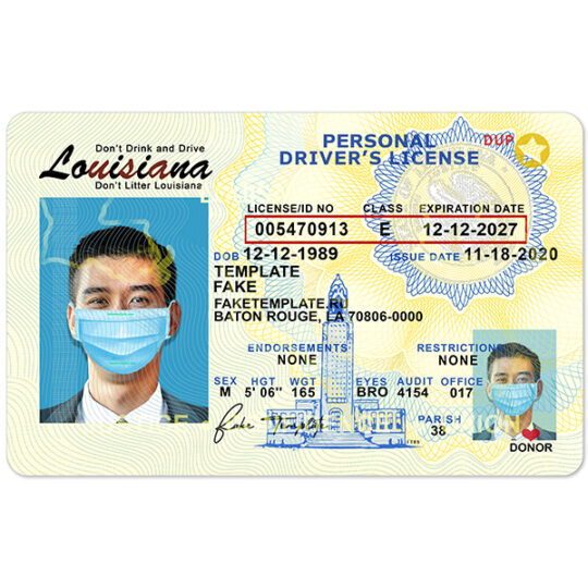 louisiana id template