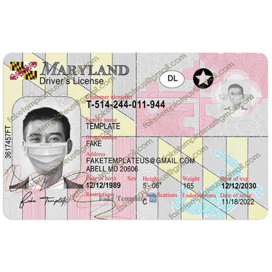 md drivers license template