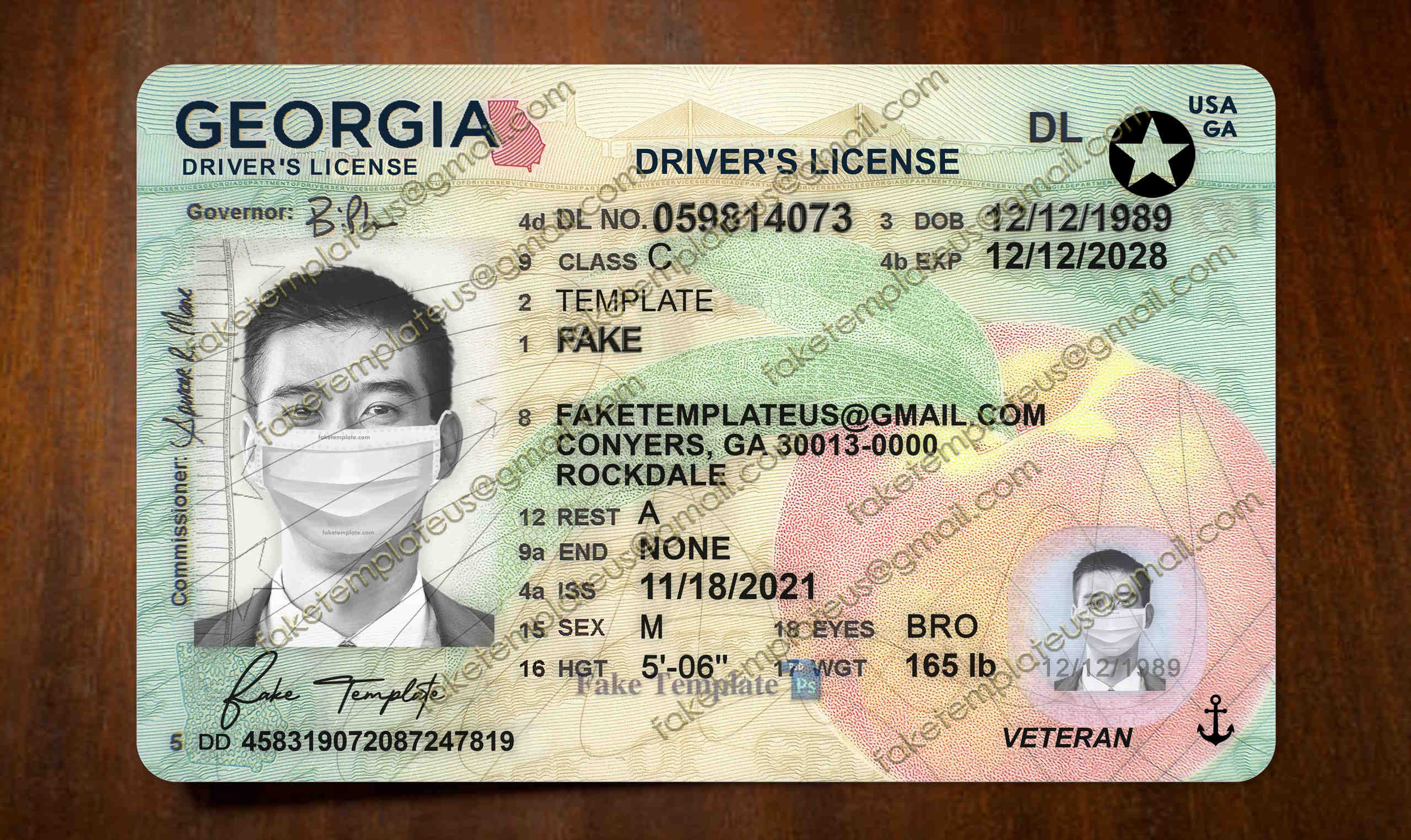 georgia drivers license template