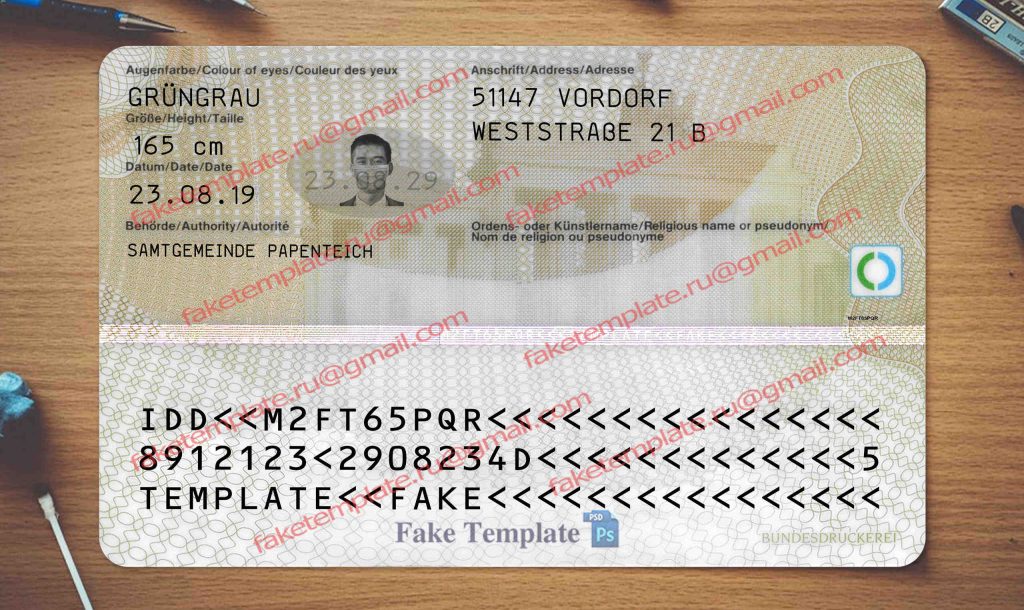 germany id card back