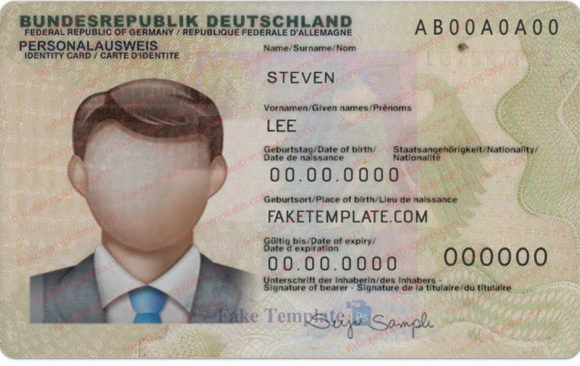 Germany ID Card Template