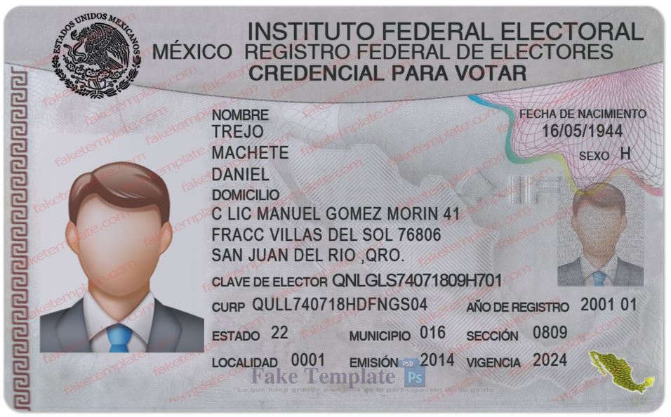 Mexico ID Card Template