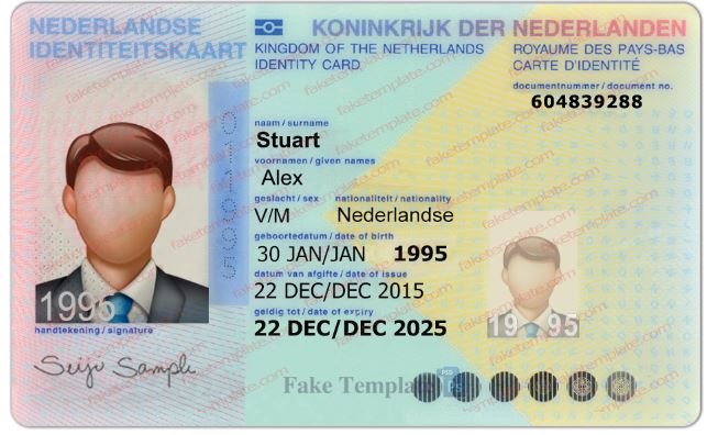 Netherlands ID Card Template