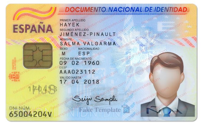 Spanish ID Card Template