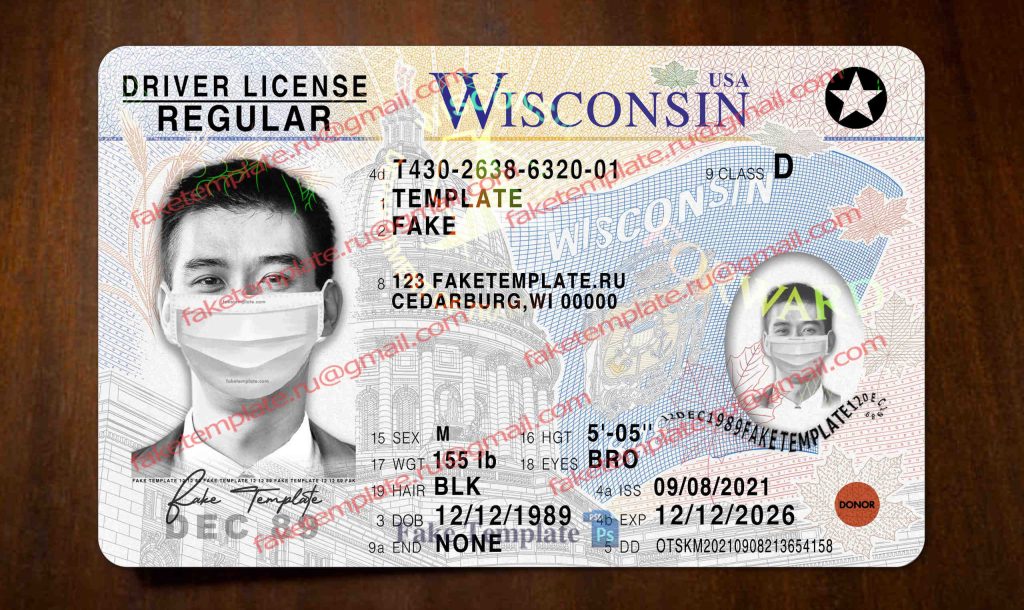 wisconsin drivers license template