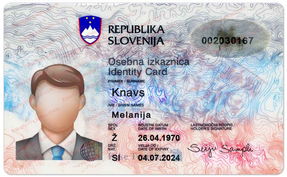 Slovenia ID Card Template