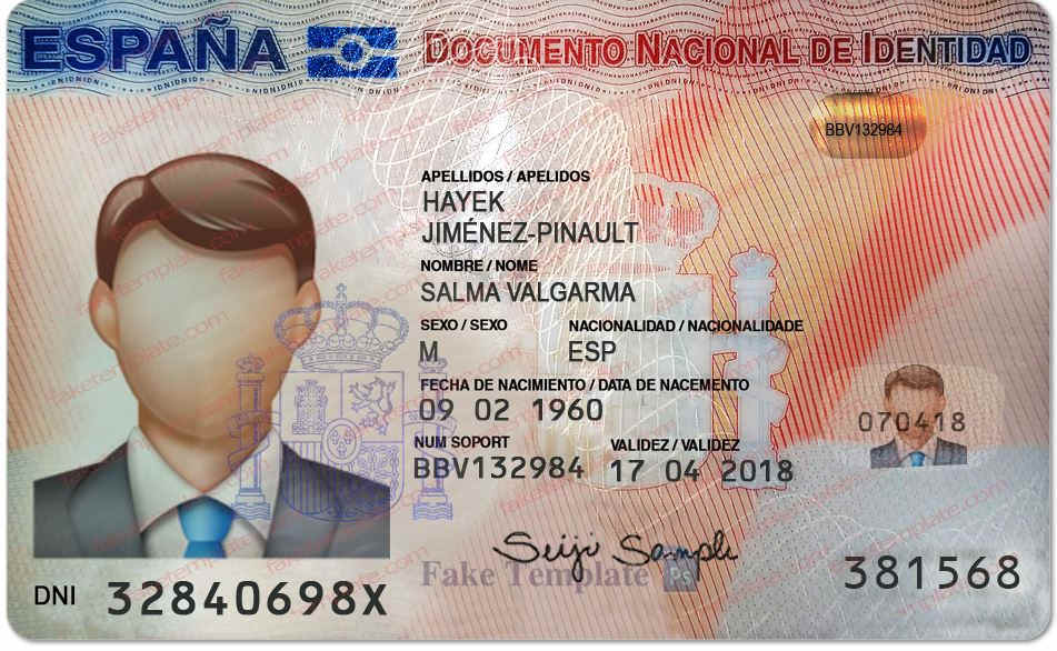 Spain ID Card Template