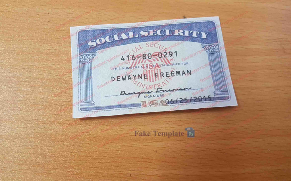 Social Security Number Template