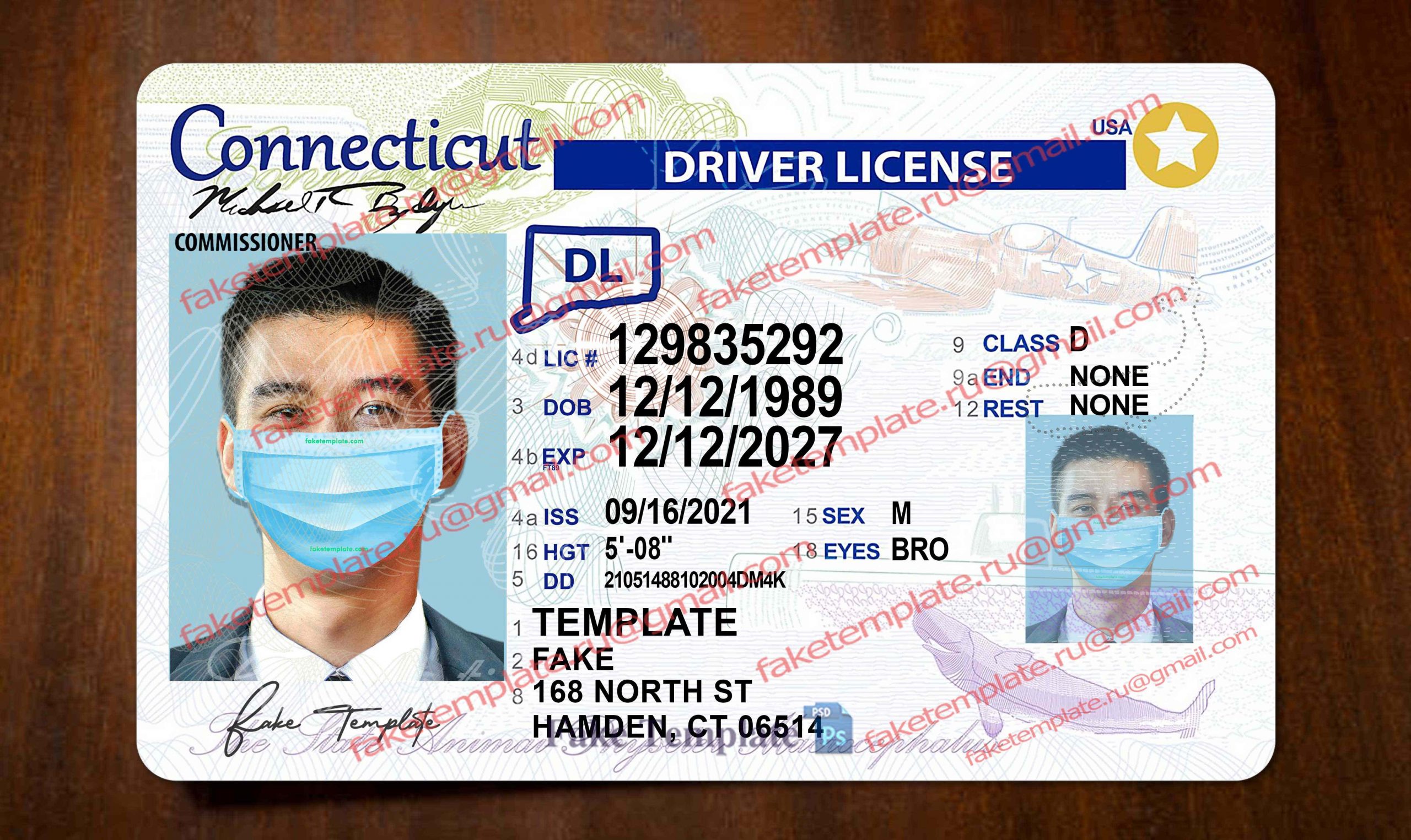 connecticut driver license template