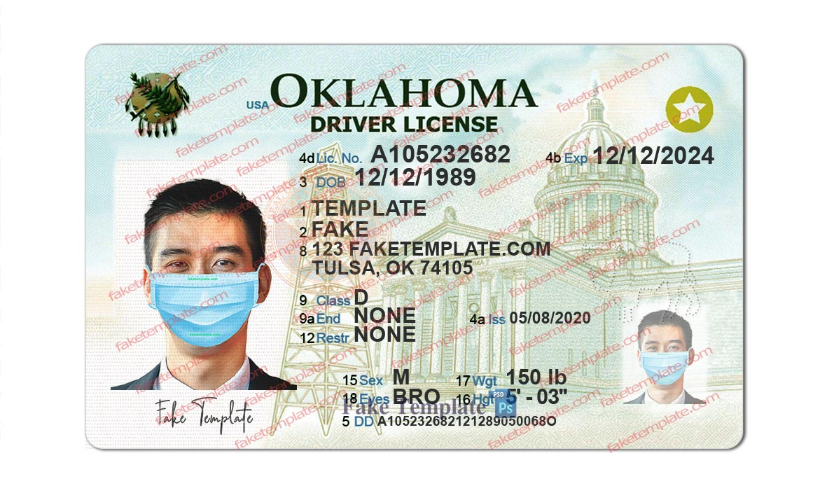 Oklahoma Drivers License Template