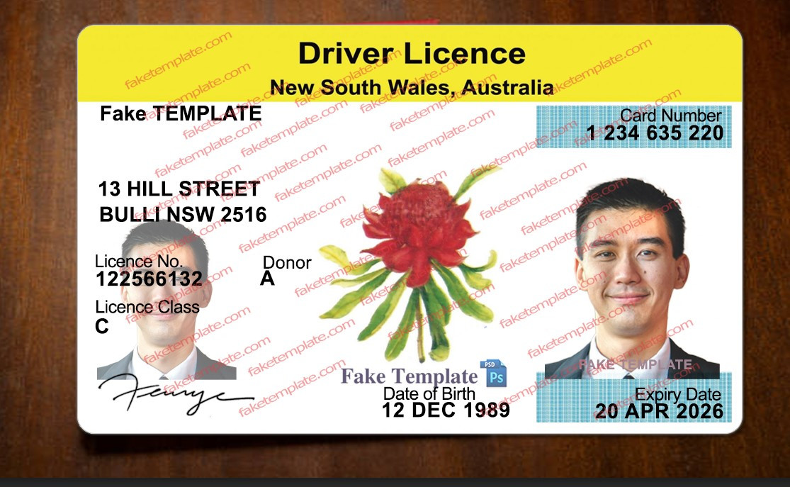 nsw drivers license template 4