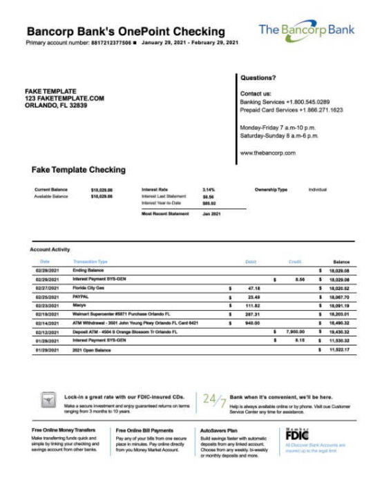 bancorp bank statement psd