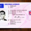 uk driving license template download