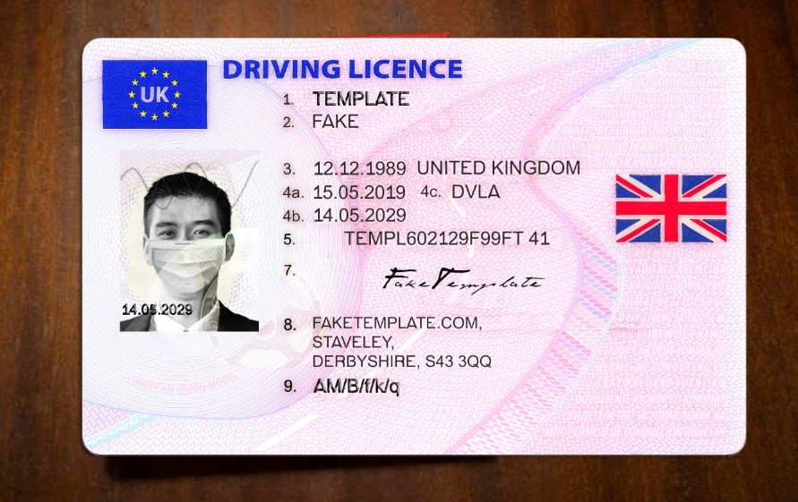 uk driving license template download