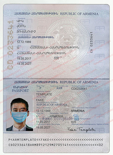 armenia passport template psd