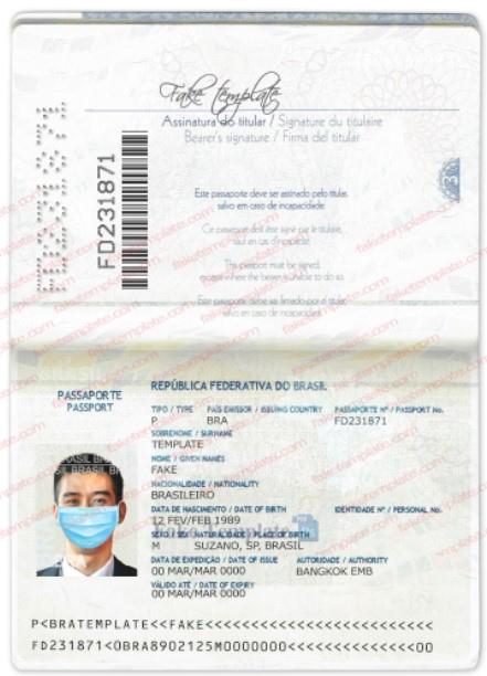 brazil passport psd