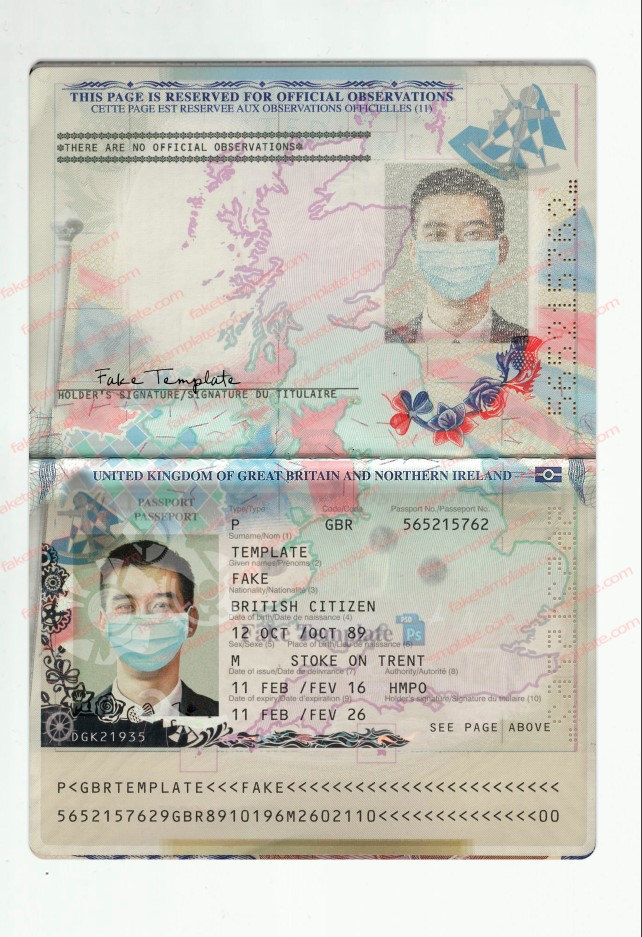 great britain passport template