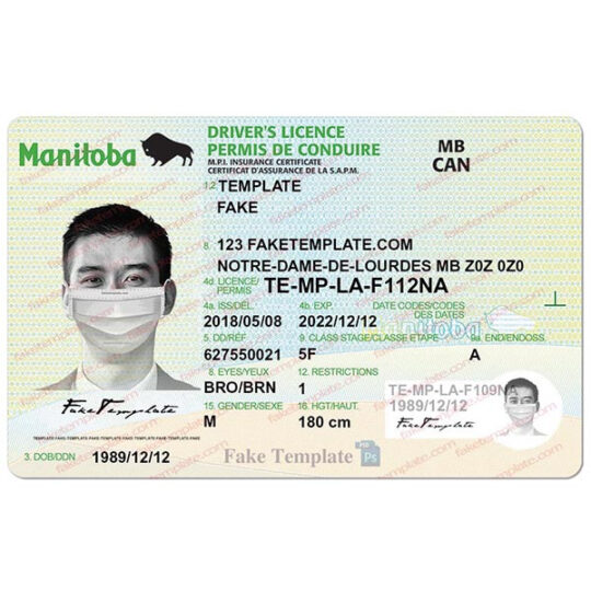 canada driver license template