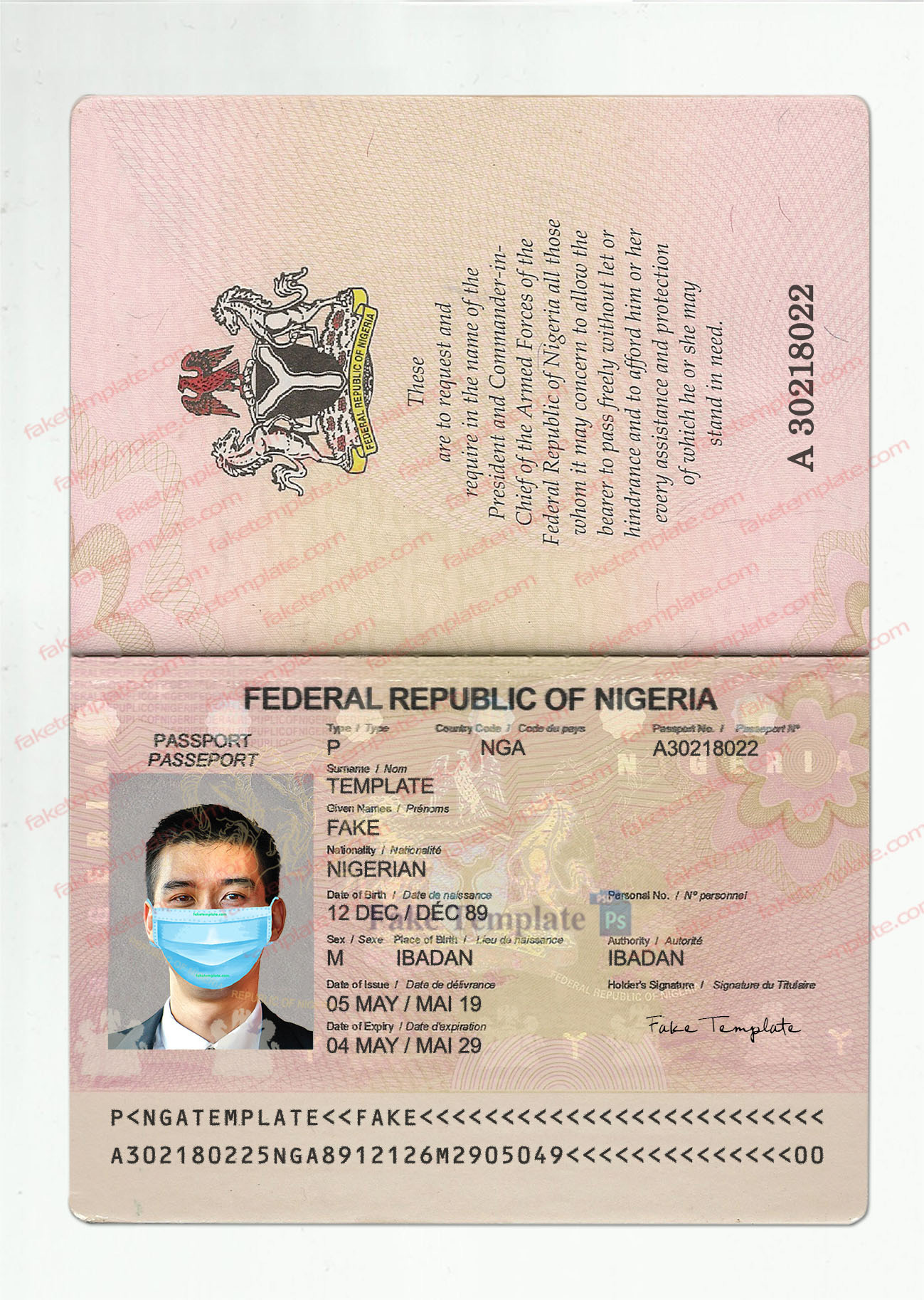 nigeria passport template