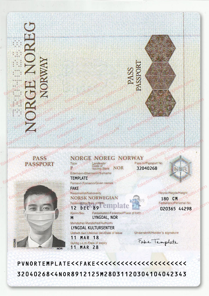 norway passport psd