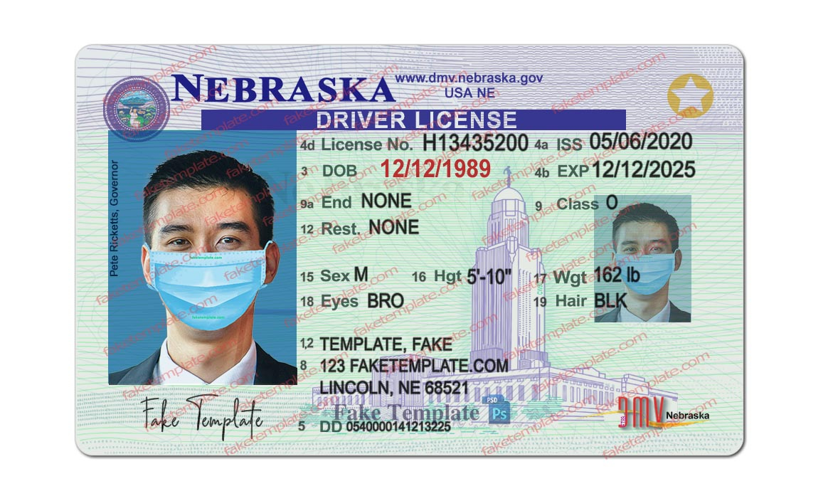 nebraska driver license template