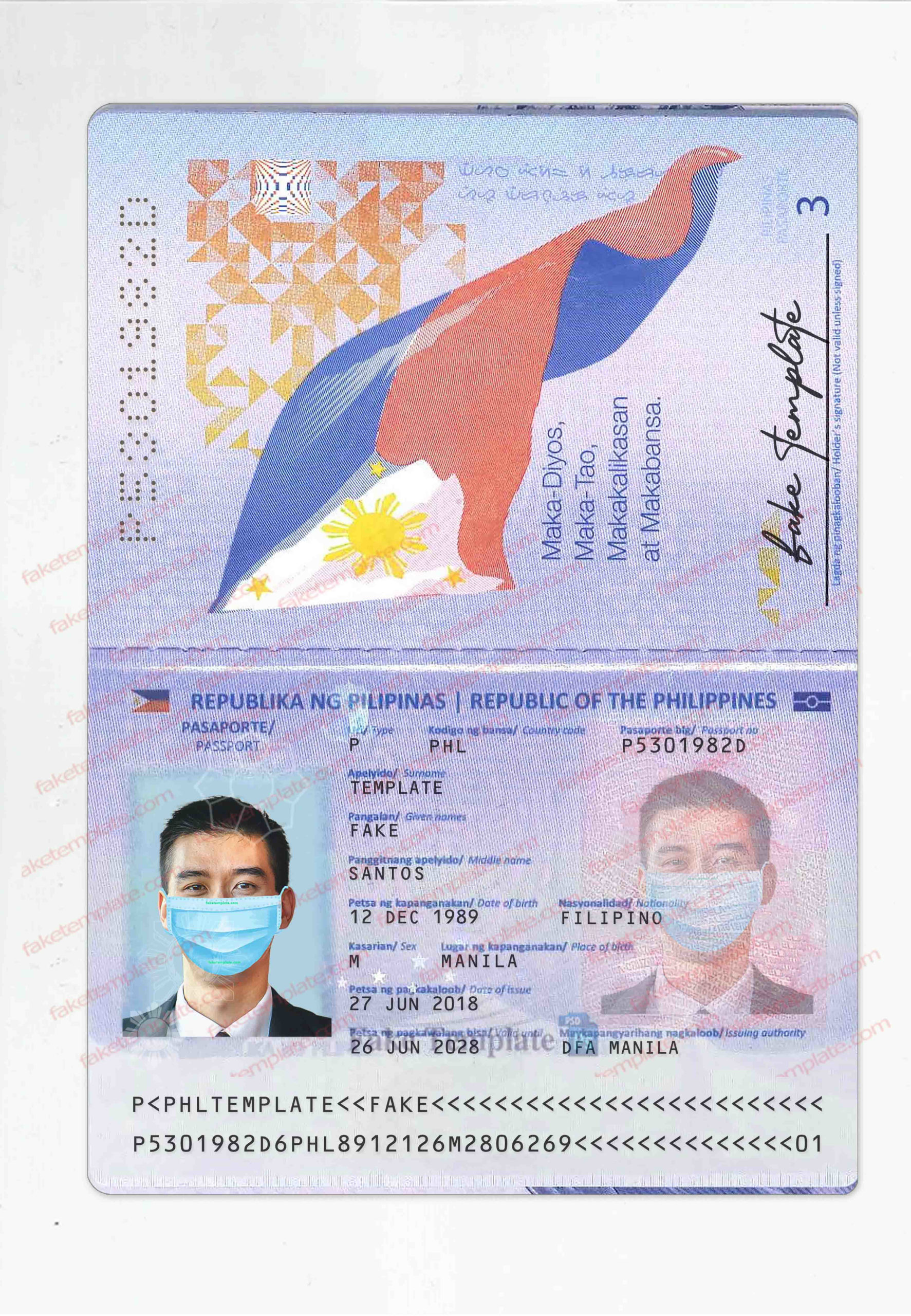 philippine passport template psd