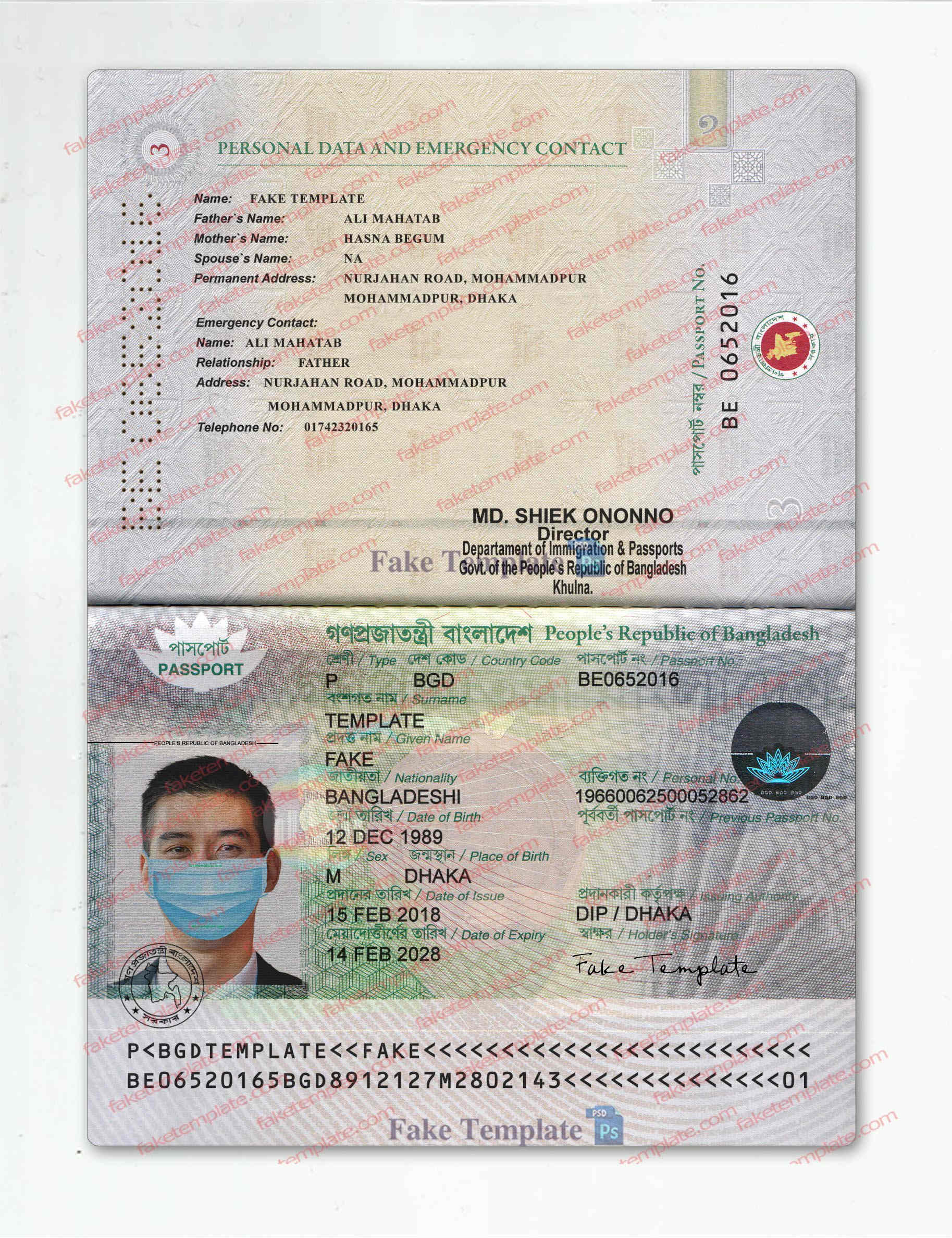 bangladesh passport template psd