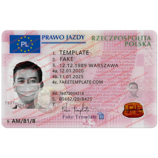 polish driver license template