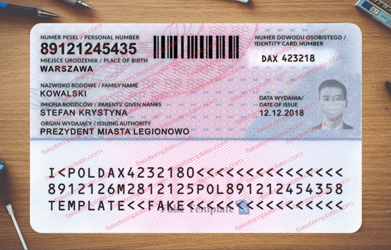 fake polish id card