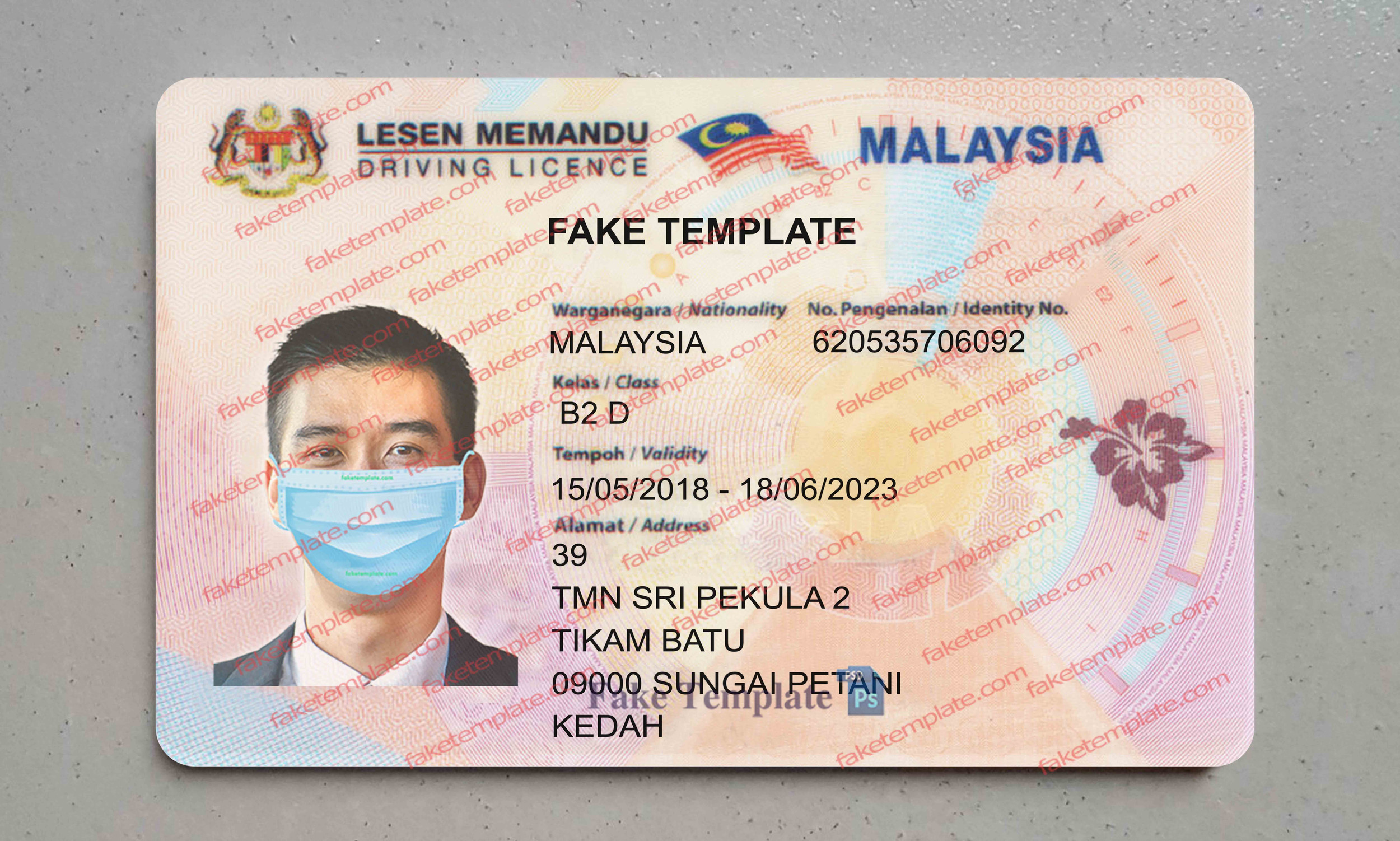 malaysia driver license template