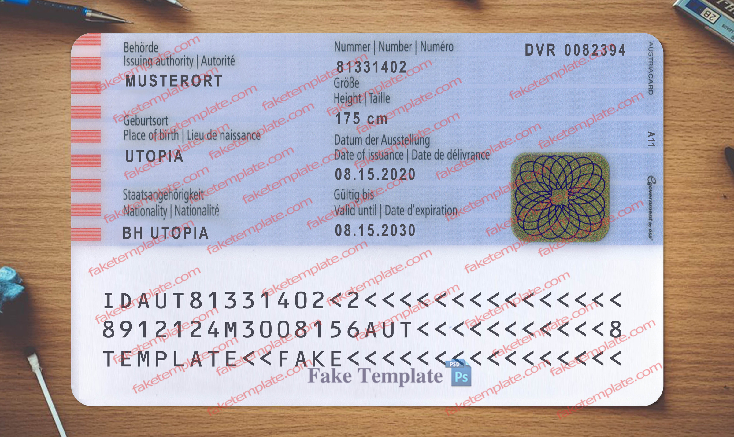 austria id card back