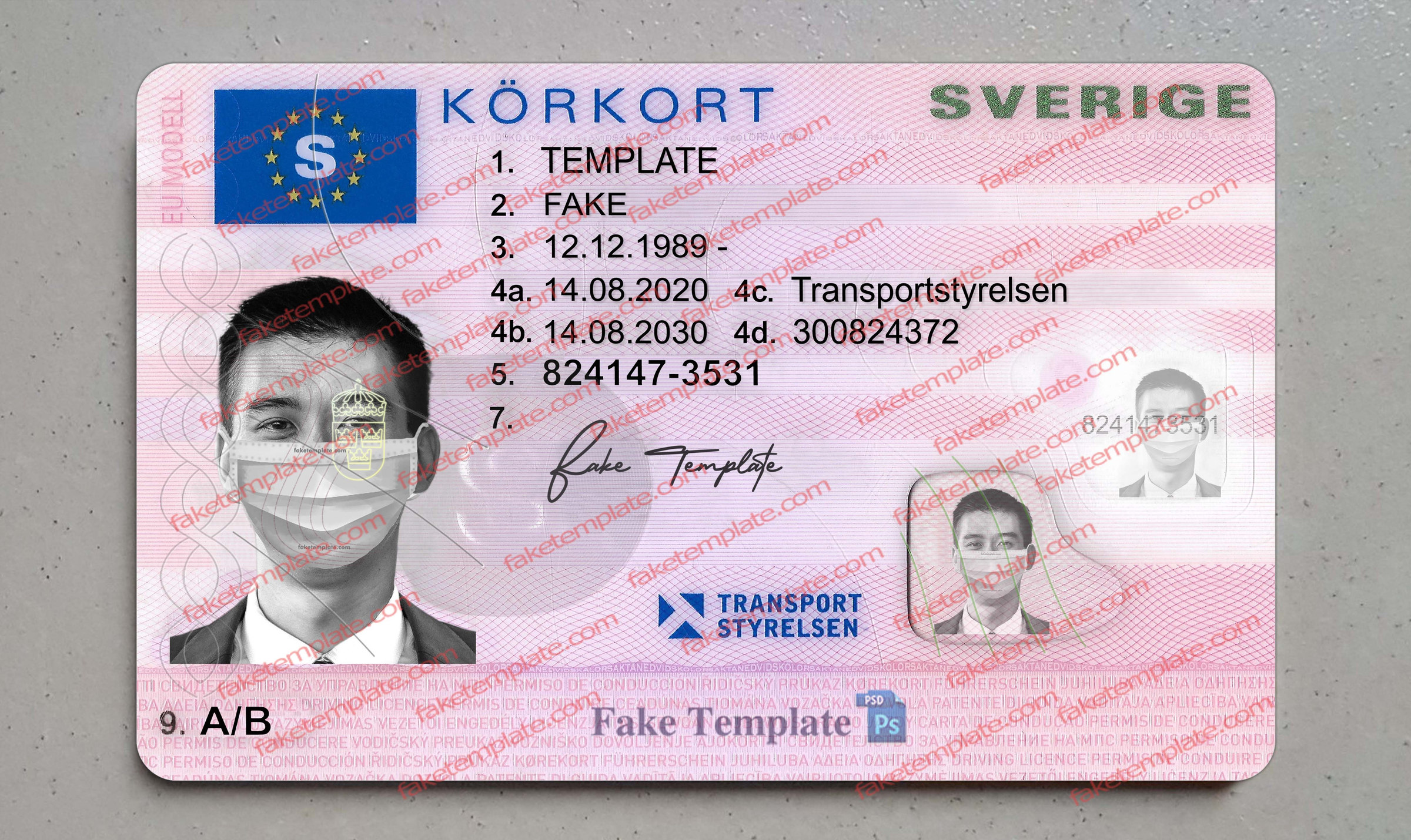 sweden driver license template