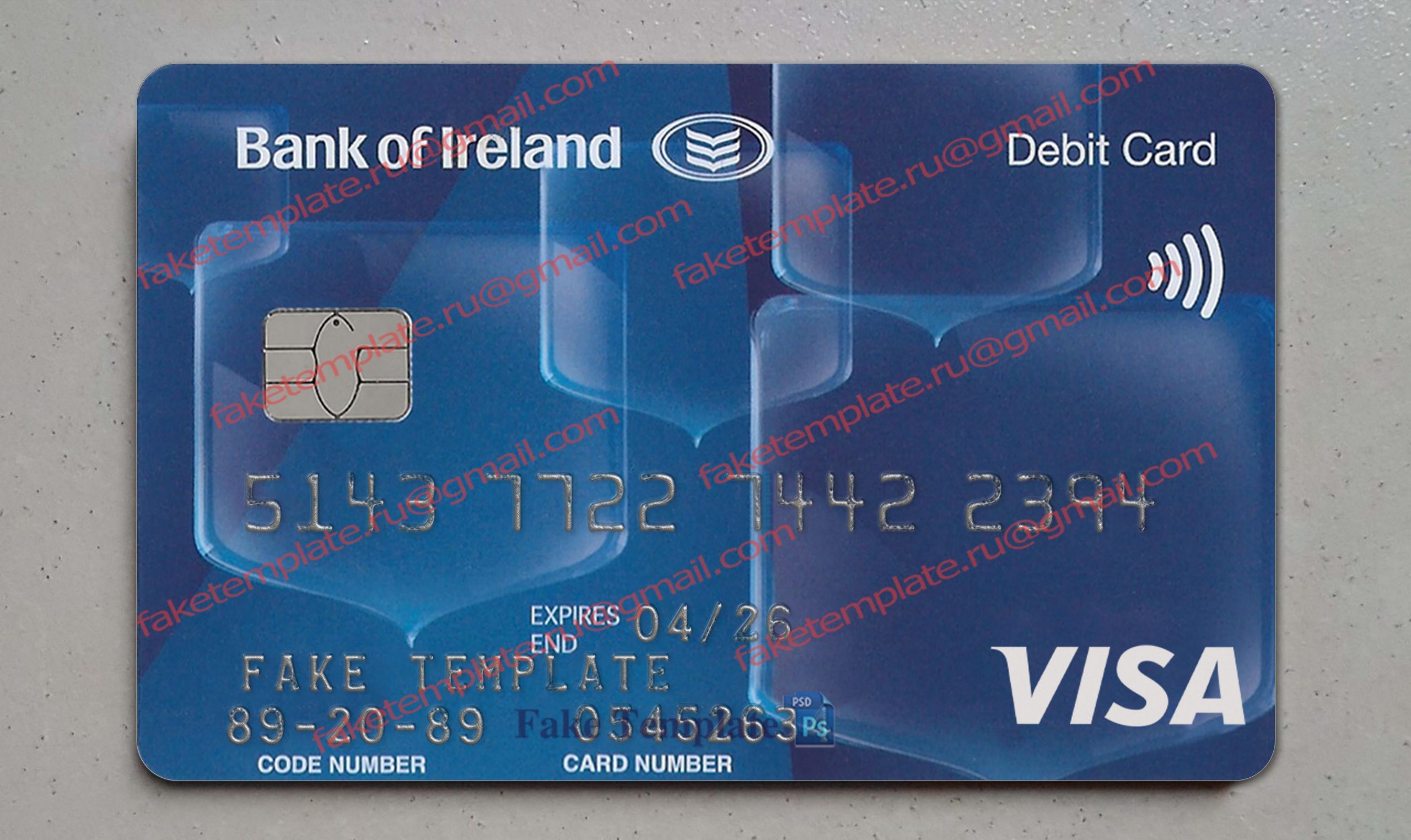 bank of ireland card template