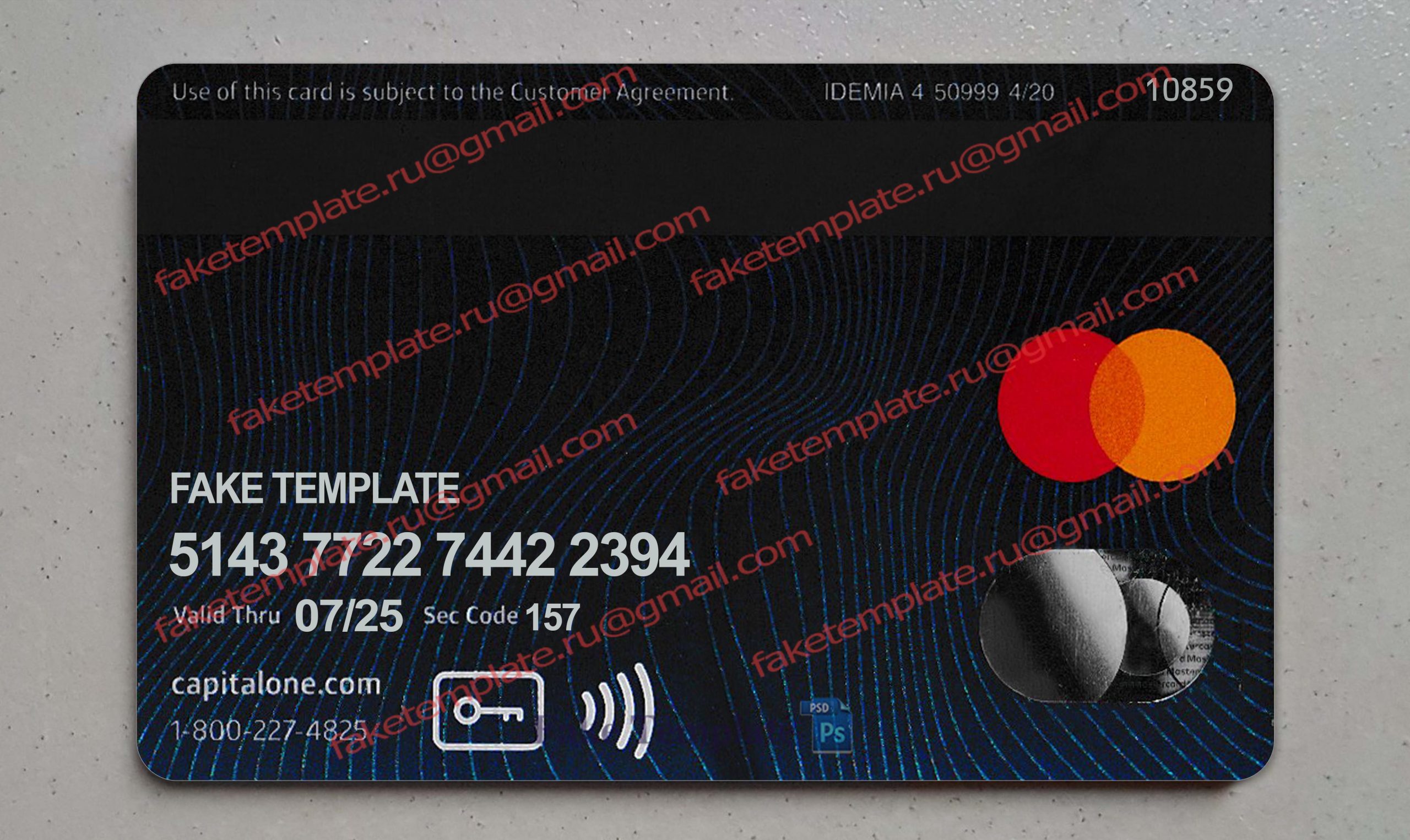 capital one card back