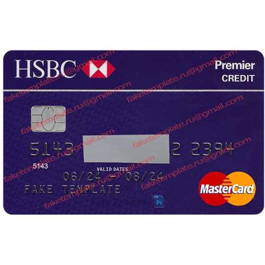 hsbc credit card template