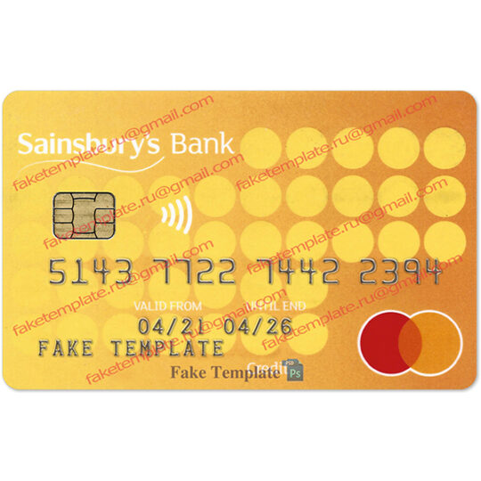 sainsbury's bank card psd