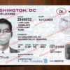 washington dc driver license template