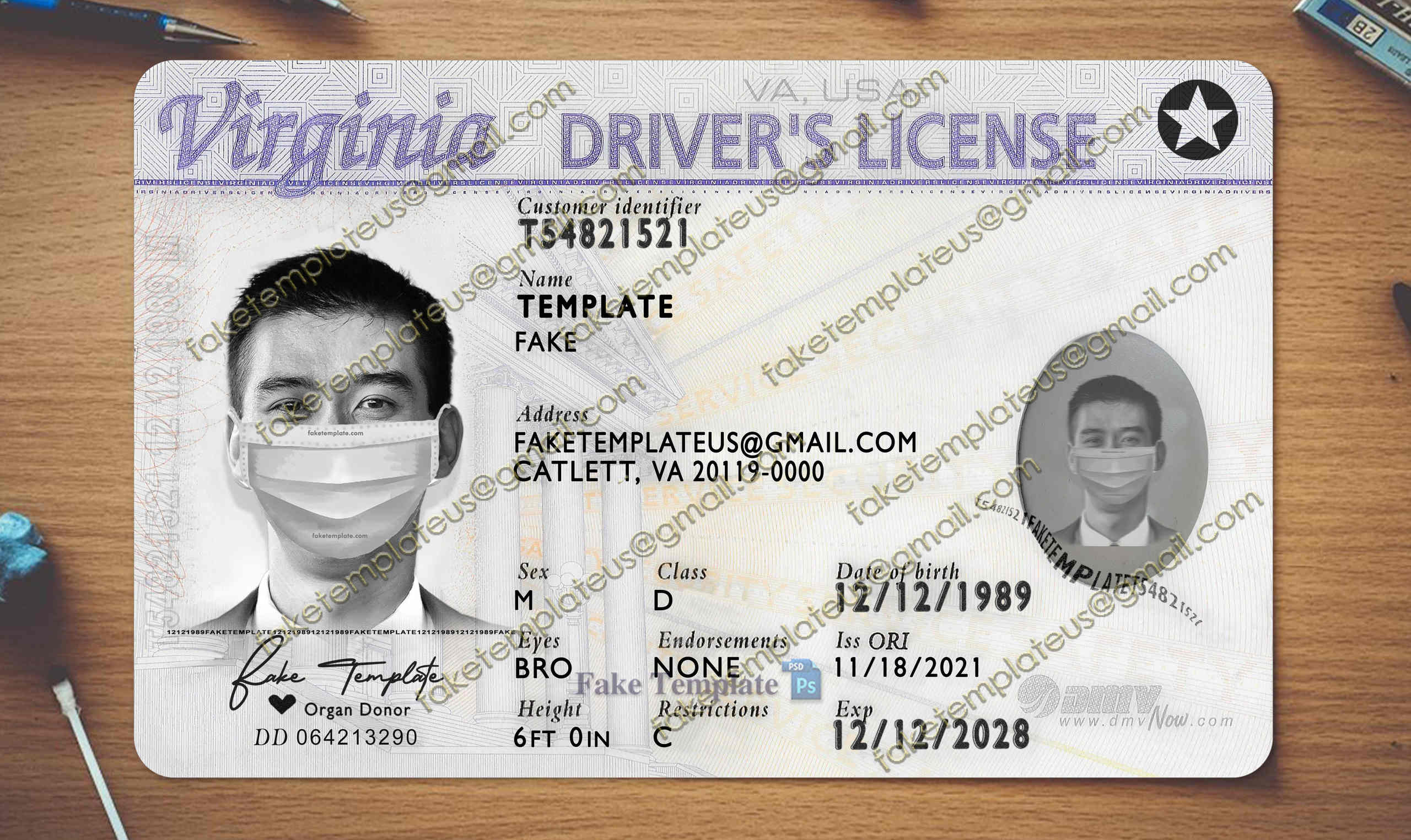 fake virginia drivers license