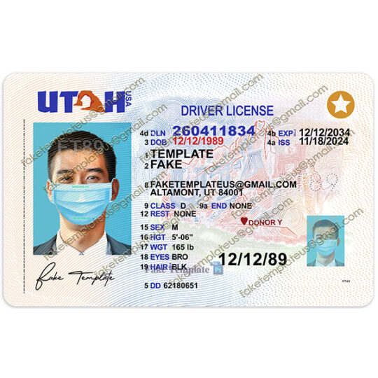 ut driver license template